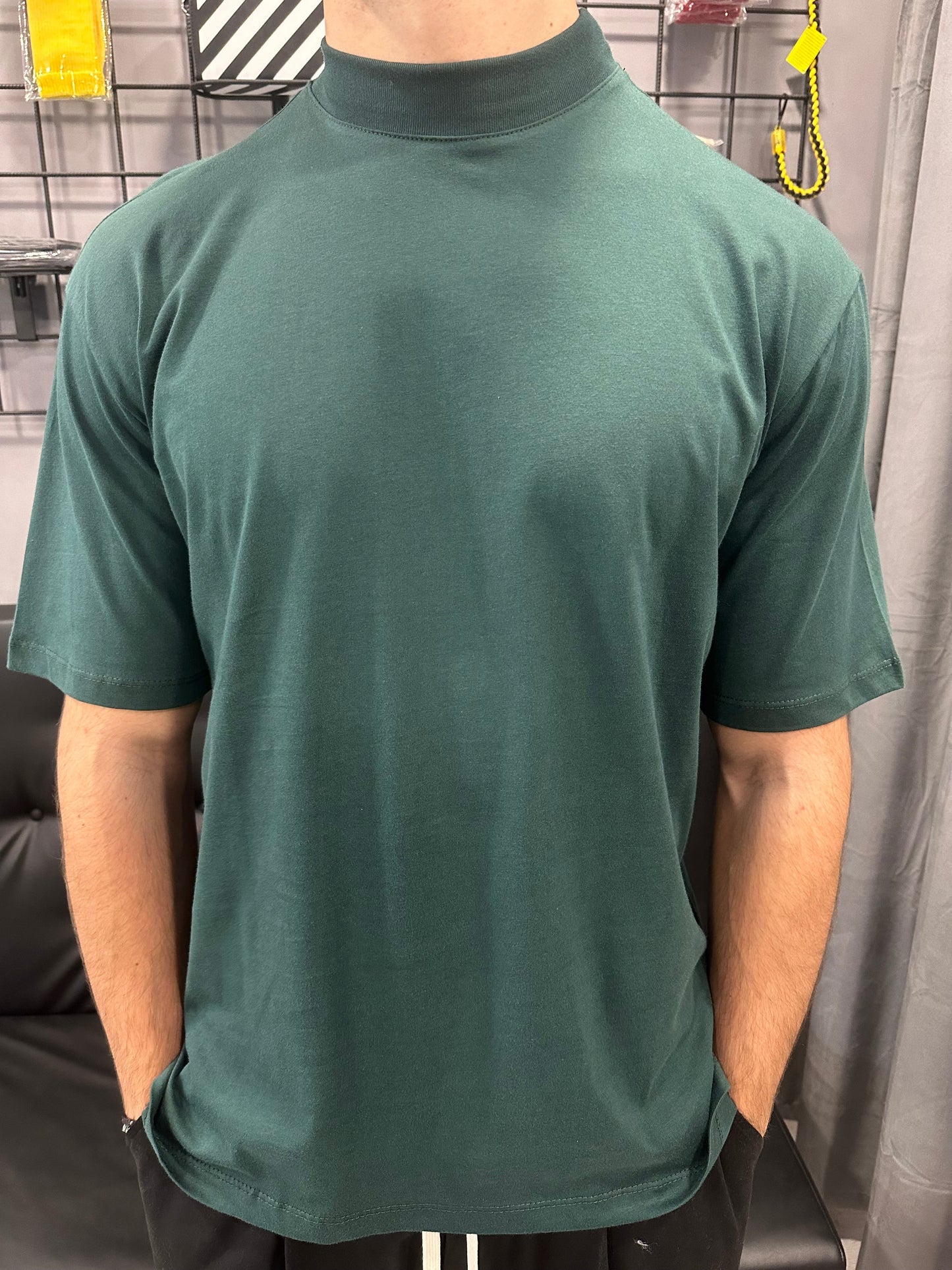 T-shirt collo alto verde G