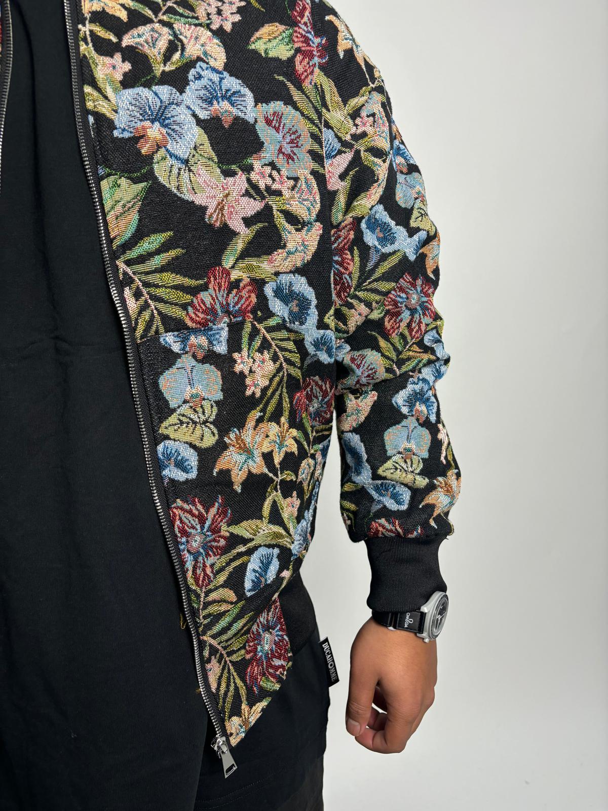 bomber black floreal