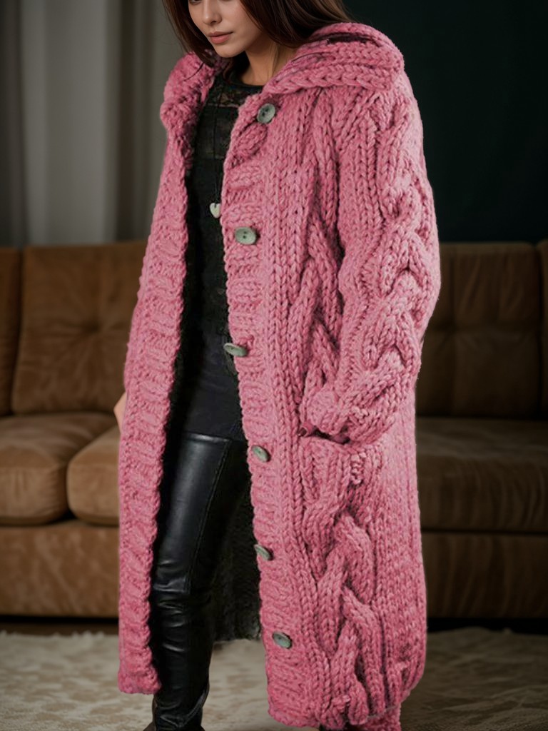 Maglione lungo donna intrecciato