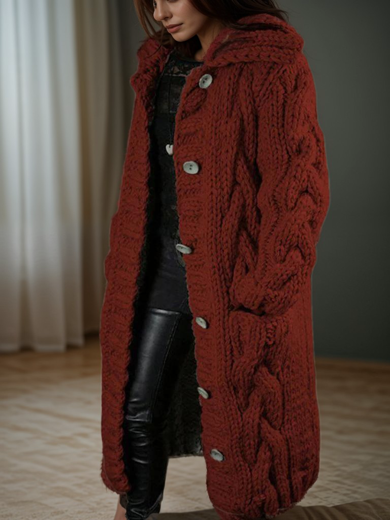 Maglione lungo donna intrecciato