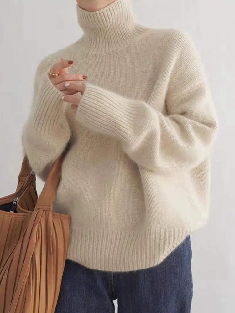 Maglione donna collo alto in lana - Sconti Black Friday