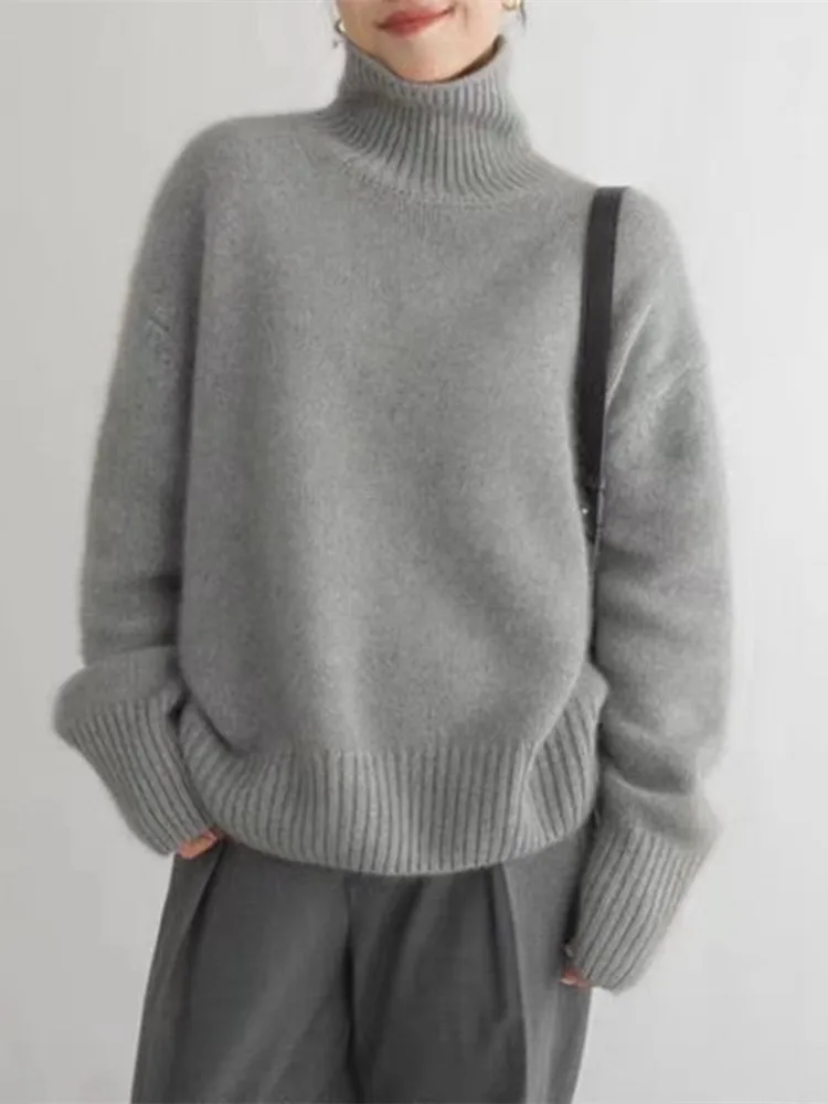 Maglione donna collo alto in lana - Sconti Black Friday