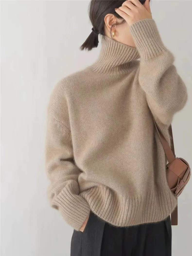 Maglione donna collo alto in lana - Sconti Black Friday