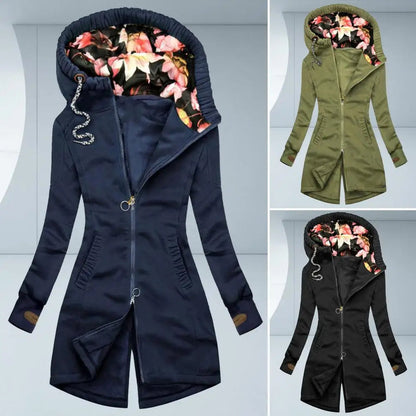 Giubbotto Lungo Floreale Donna