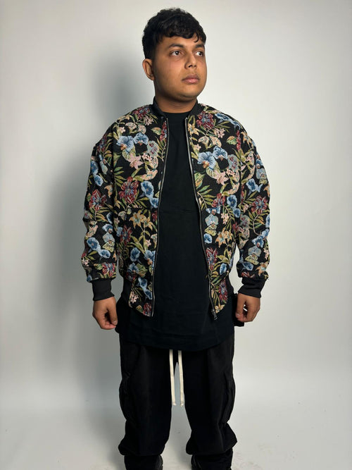bomber black floreal